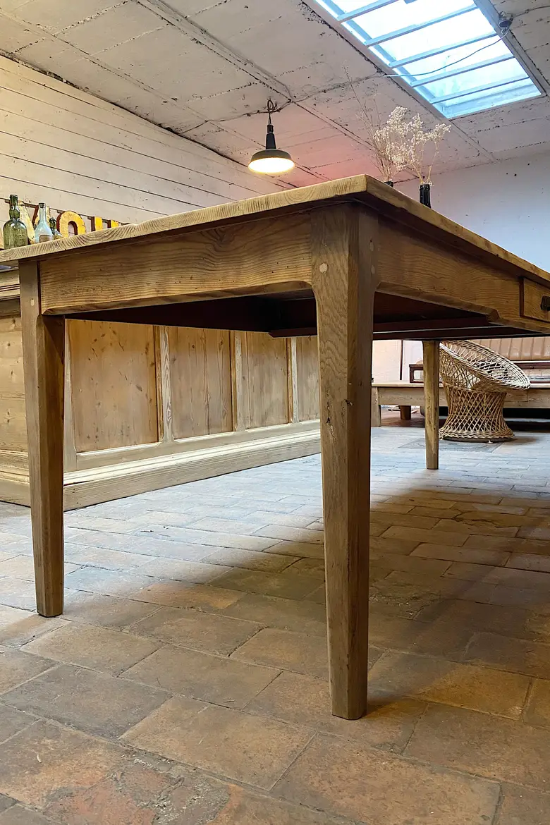 Ancienne table de ferme en sapin Début XXème