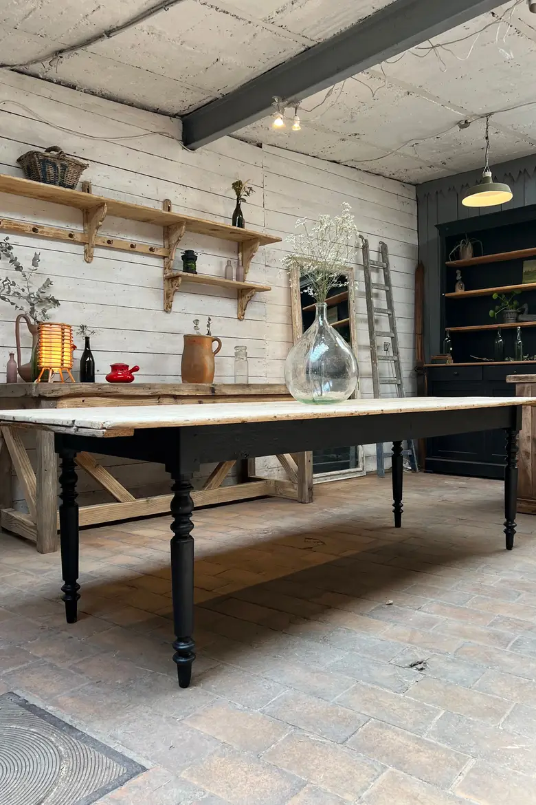 Ancienne table de ferme en sapin Début XXème
