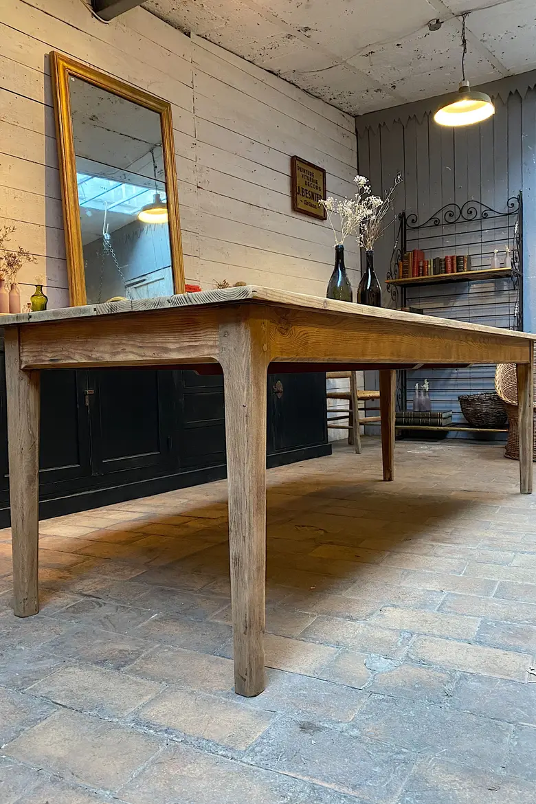 Ancienne table de ferme en sapin Début XXème