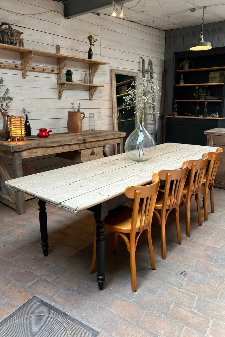Ancienne table de ferme en sapin Début XXème
