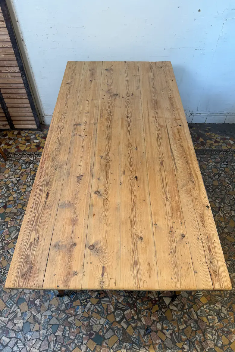 Ancienne table de ferme en sapin