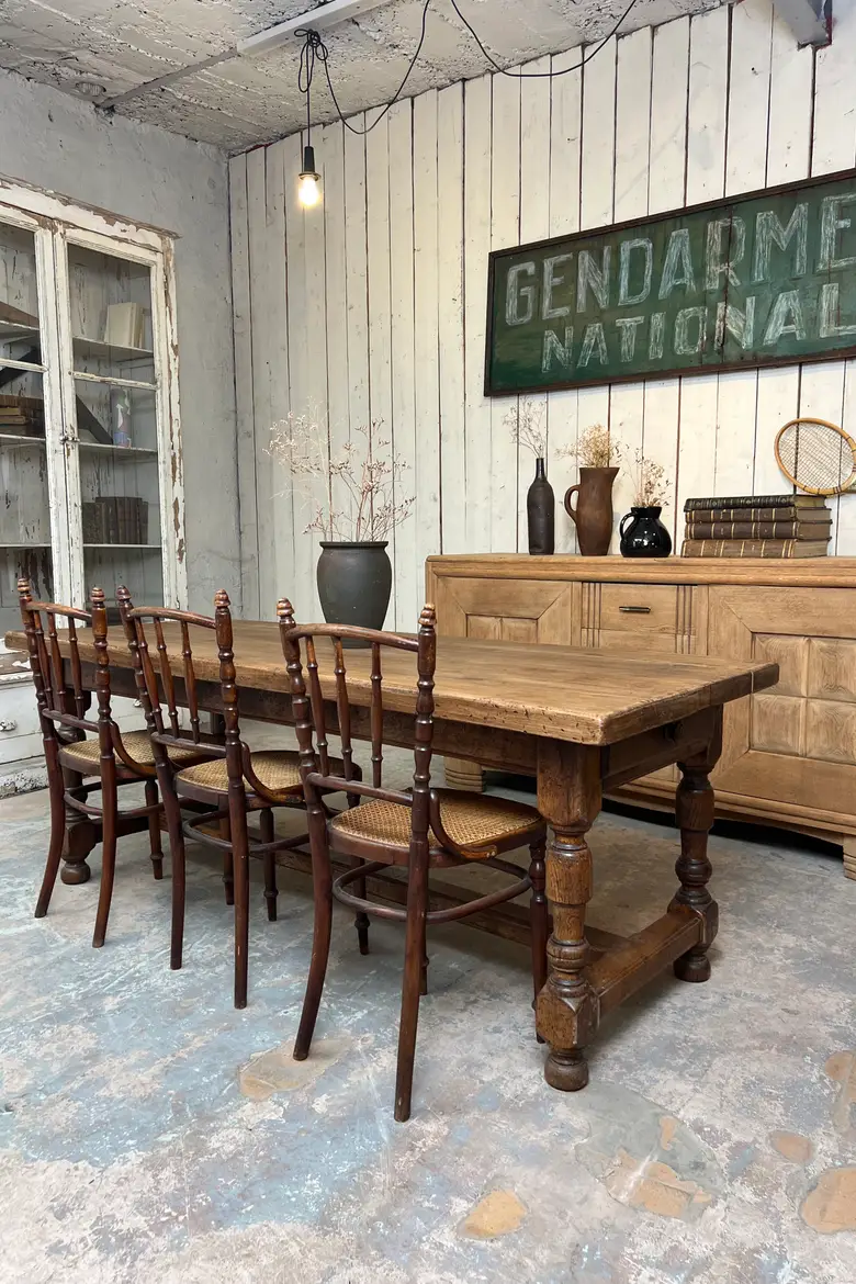Ancienne table de ferme rustique en chêne