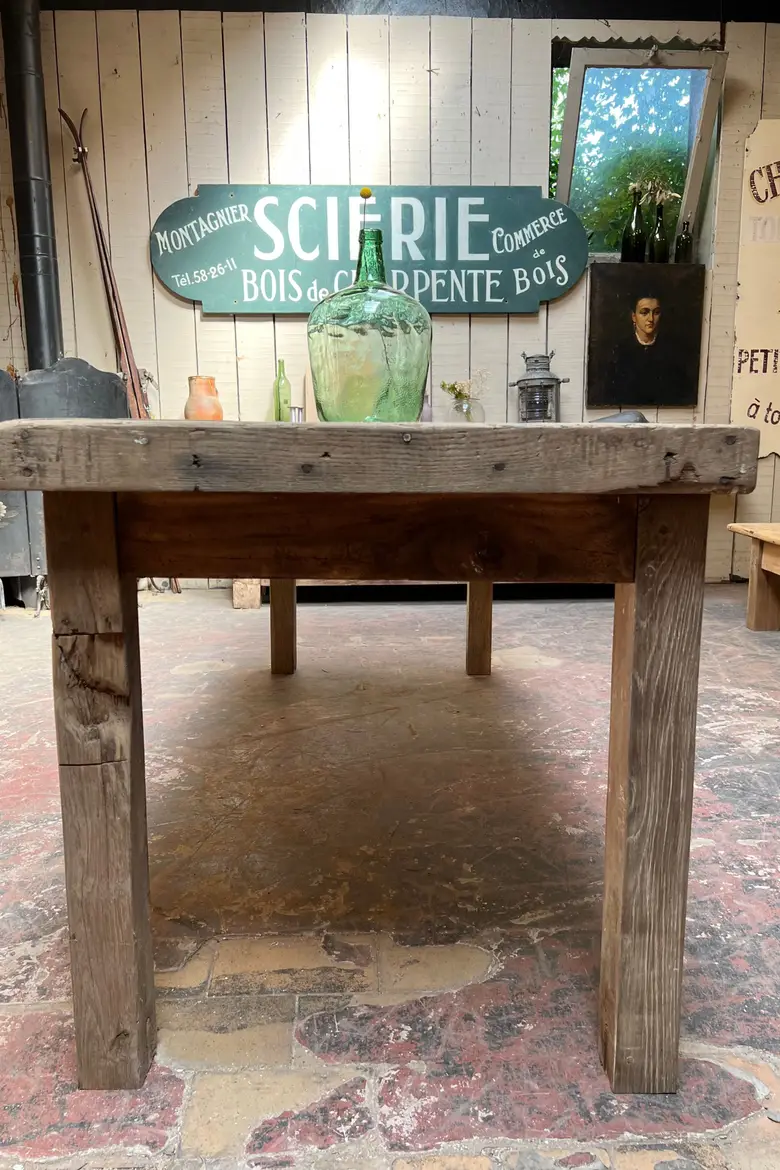 Ancienne table de métier en bois Début XXème
