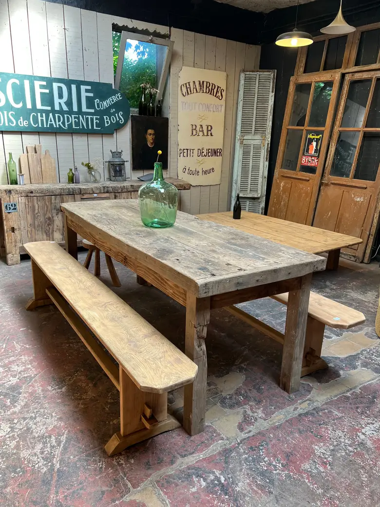 Ancienne table de métier en bois Début XXème