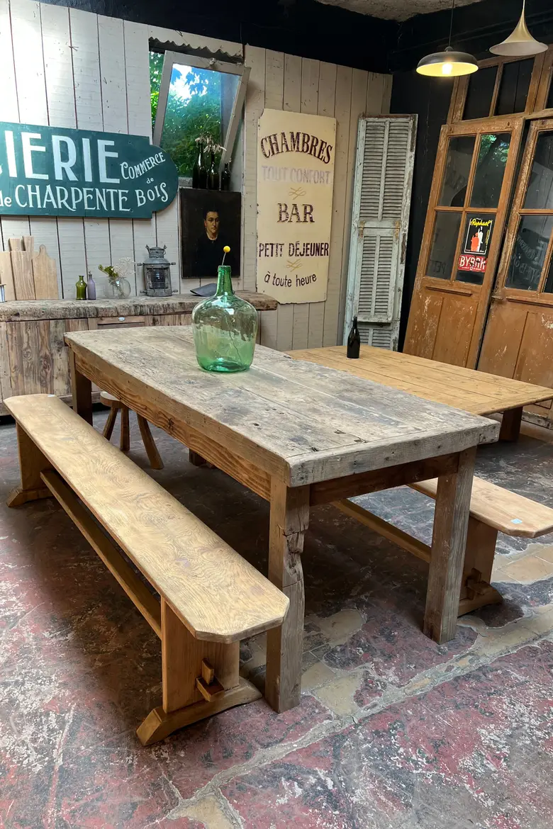 Ancienne table de métier en bois Début XXème