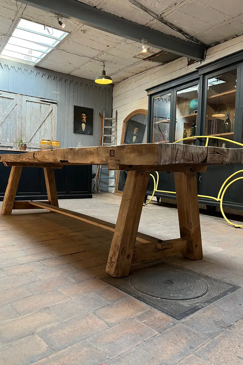 Ancienne table de métier en bois Début XXème