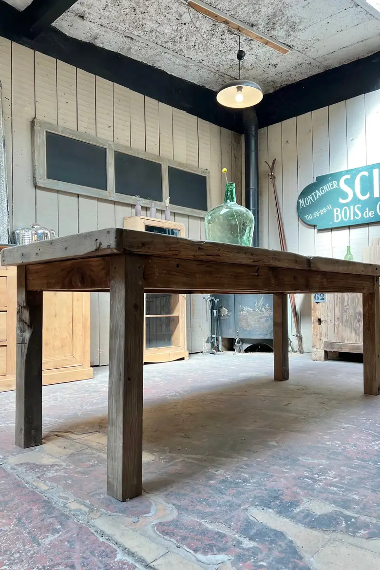 Ancienne table de métier en bois Début XXème
