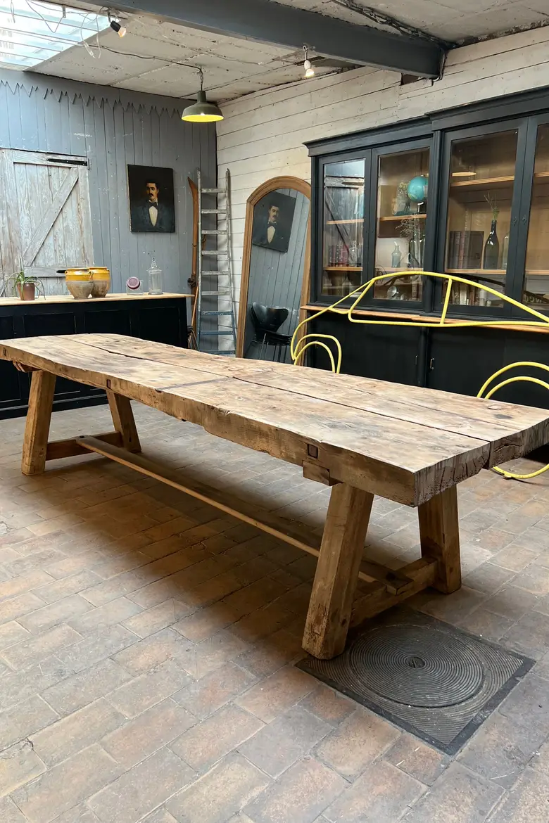 Ancienne table de métier en bois Début XXème