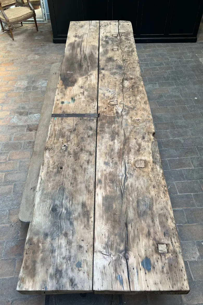 Ancienne table de métier en bois Début XXème