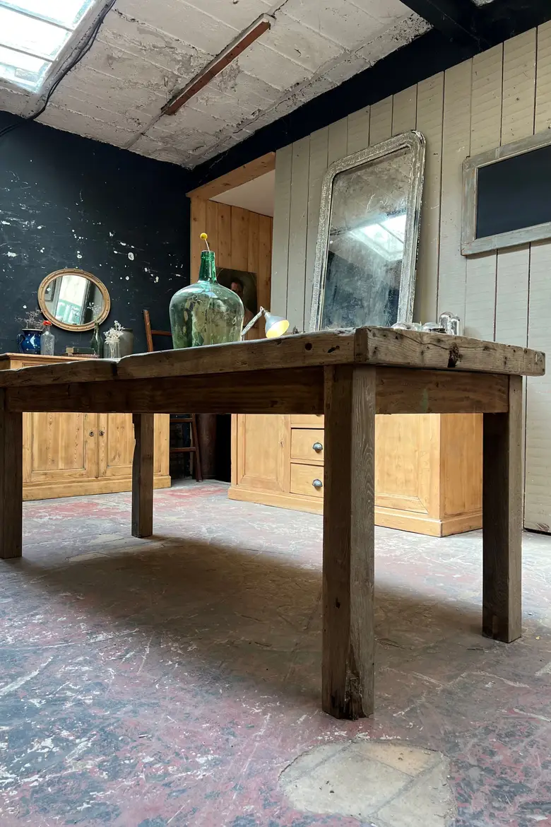 Ancienne table de métier en bois Début XXème