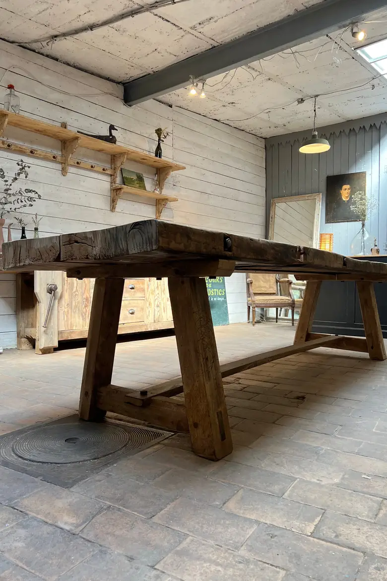 Ancienne table de métier en bois Début XXème