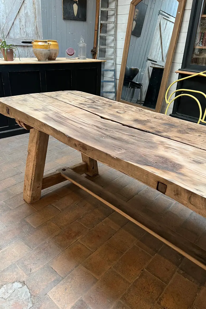 Ancienne table de métier en bois Début XXème