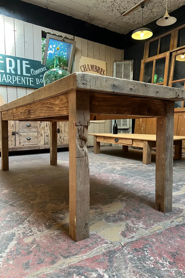 Ancienne table de métier en bois Début XXème