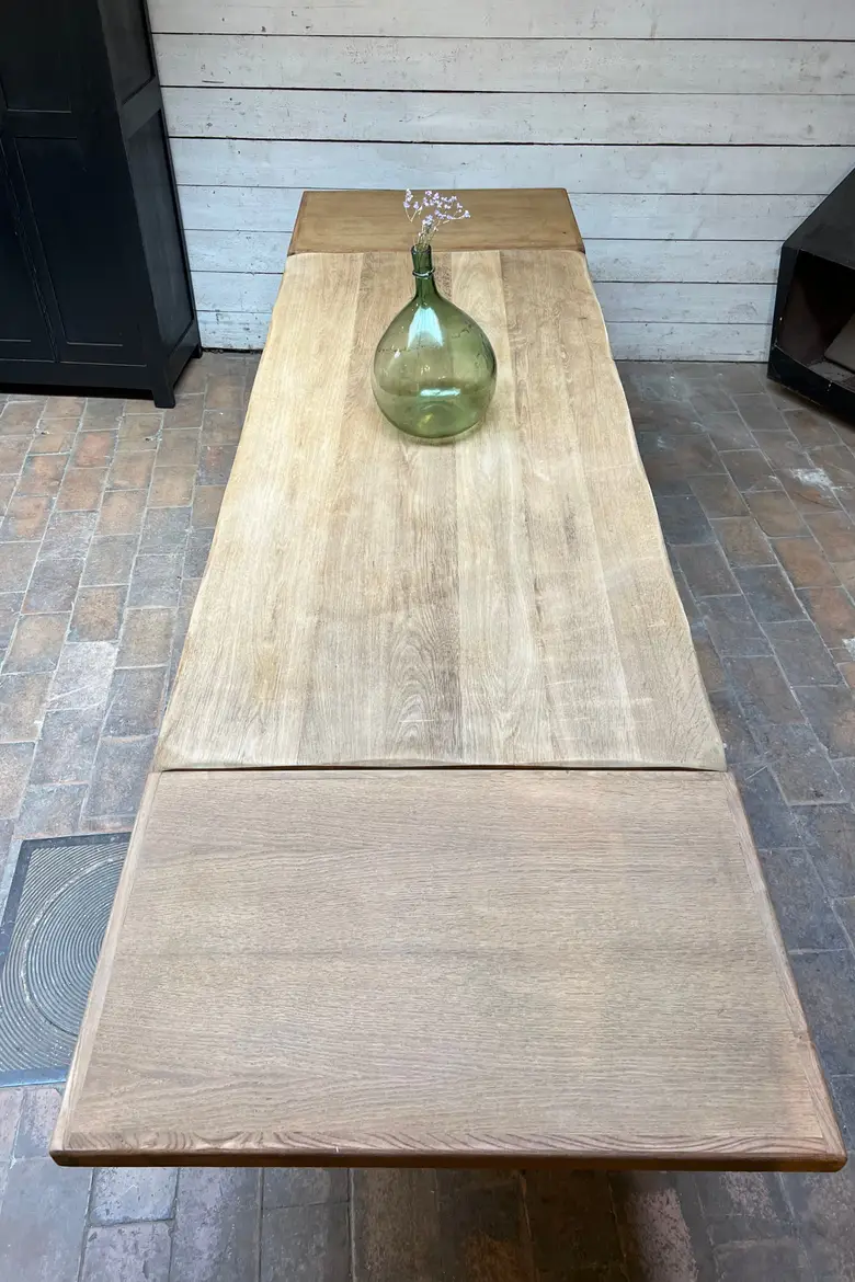 Ancienne table de réfectoire à rallonges d’origine Espagnole