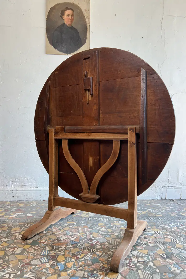 Ancienne table de vigneron basculante, fin XIXe siècle