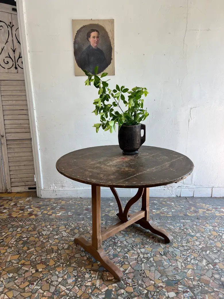 Ancienne table de vigneron basculante, fin XIXe siècle