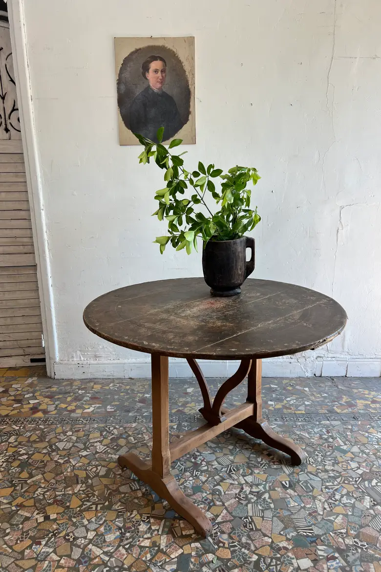 Ancienne table de vigneron basculante, fin XIXe siècle