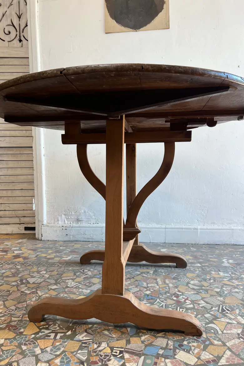 Ancienne table de vigneron basculante, fin XIXe siècle