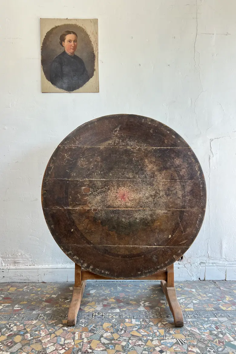 Ancienne table de vigneron basculante, fin XIXe siècle
