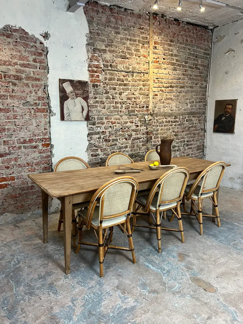 Ancienne table d’estaminet – Chêne et châtaignier
