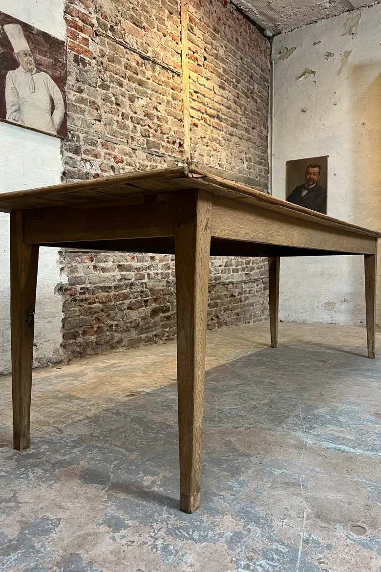 Ancienne table d’estaminet – Chêne et châtaignier