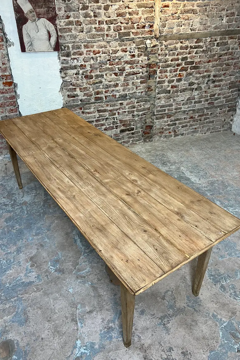 Ancienne table d’estaminet – Chêne et châtaignier