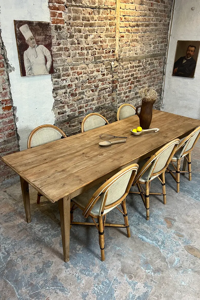 Ancienne table d’estaminet – Chêne et châtaignier