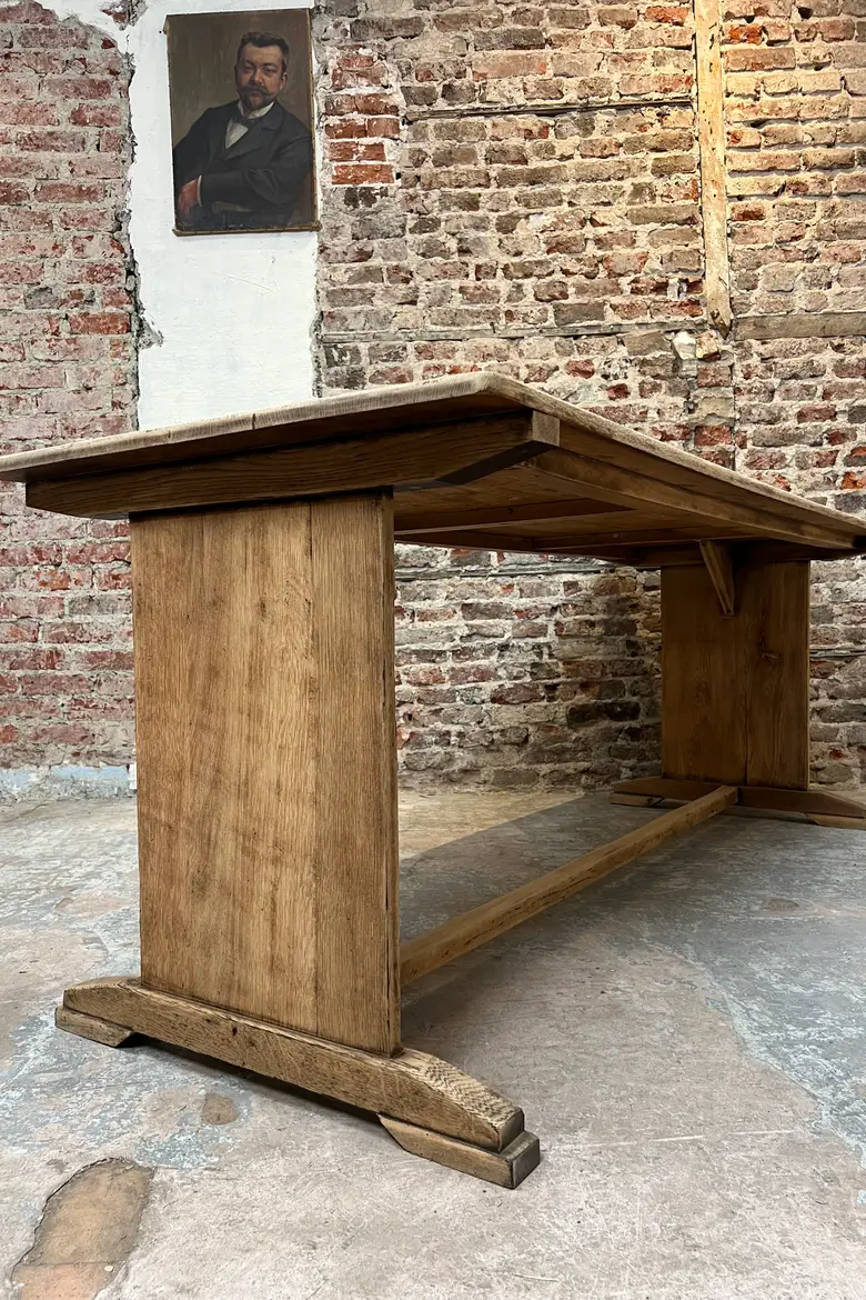 Ancienne table d’estaminet en chêne