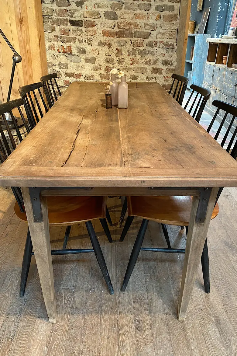 Ancienne table d'estaminet en merisier Début XXème