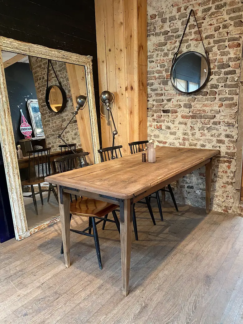 Ancienne table d'estaminet en merisier Début XXème