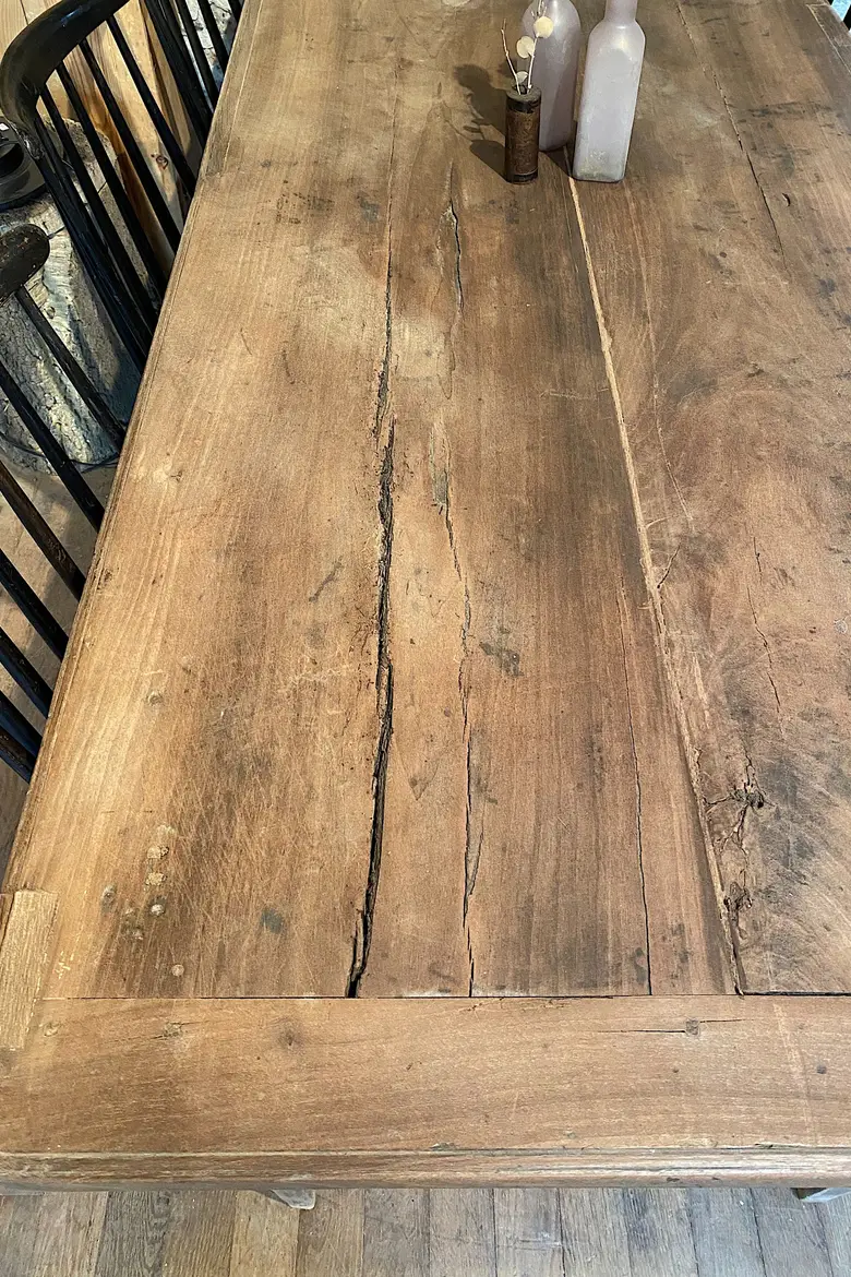 Ancienne table d'estaminet en merisier Début XXème