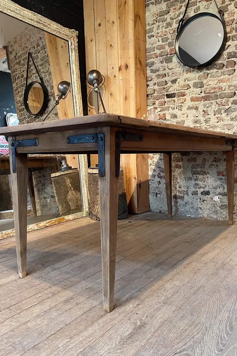 Ancienne table d'estaminet en merisier Début XXème