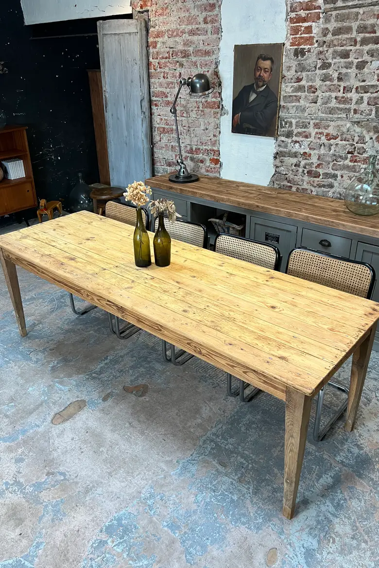 Ancienne table d'estaminet en sapin Début XXème