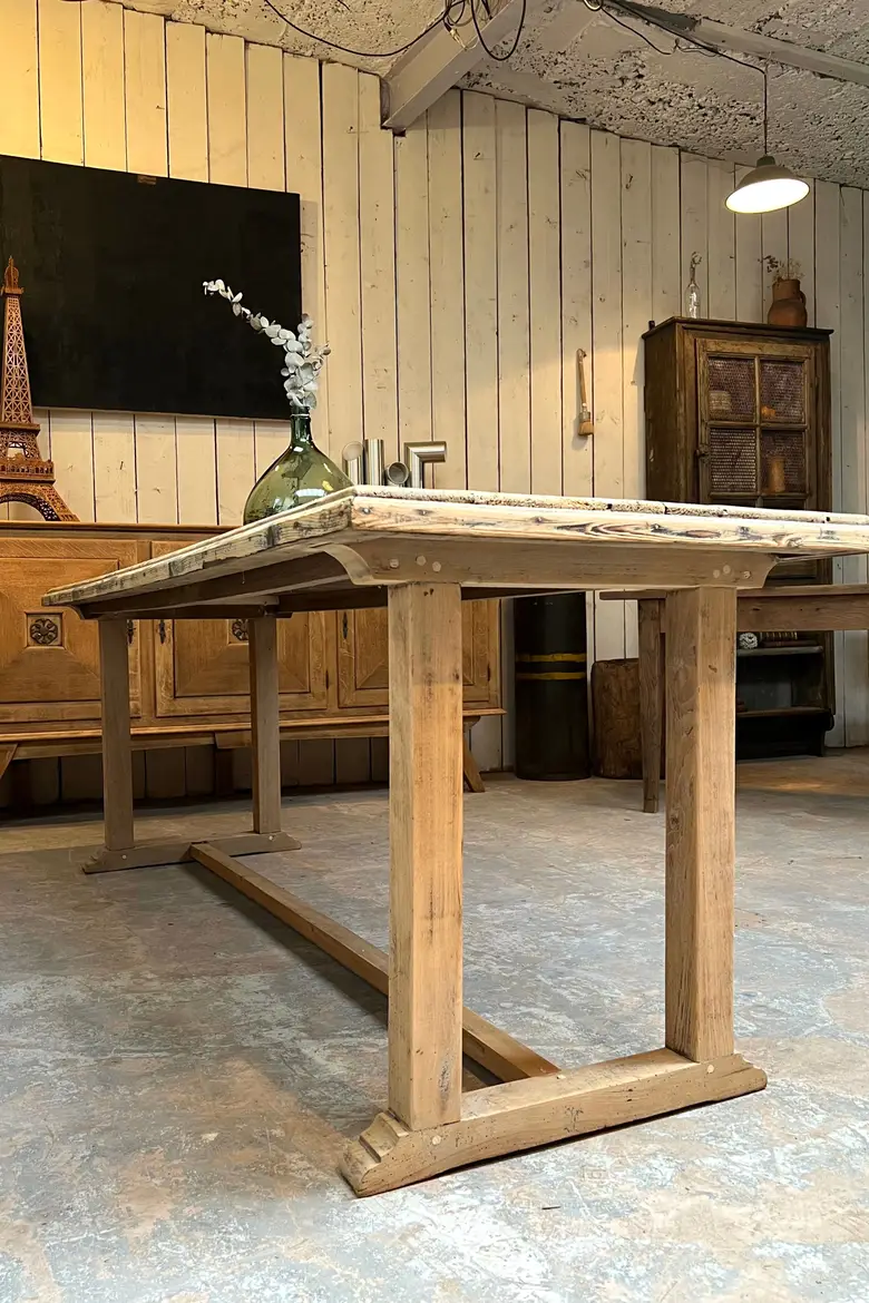 Ancienne table d'estaminet en sapin Début XXème