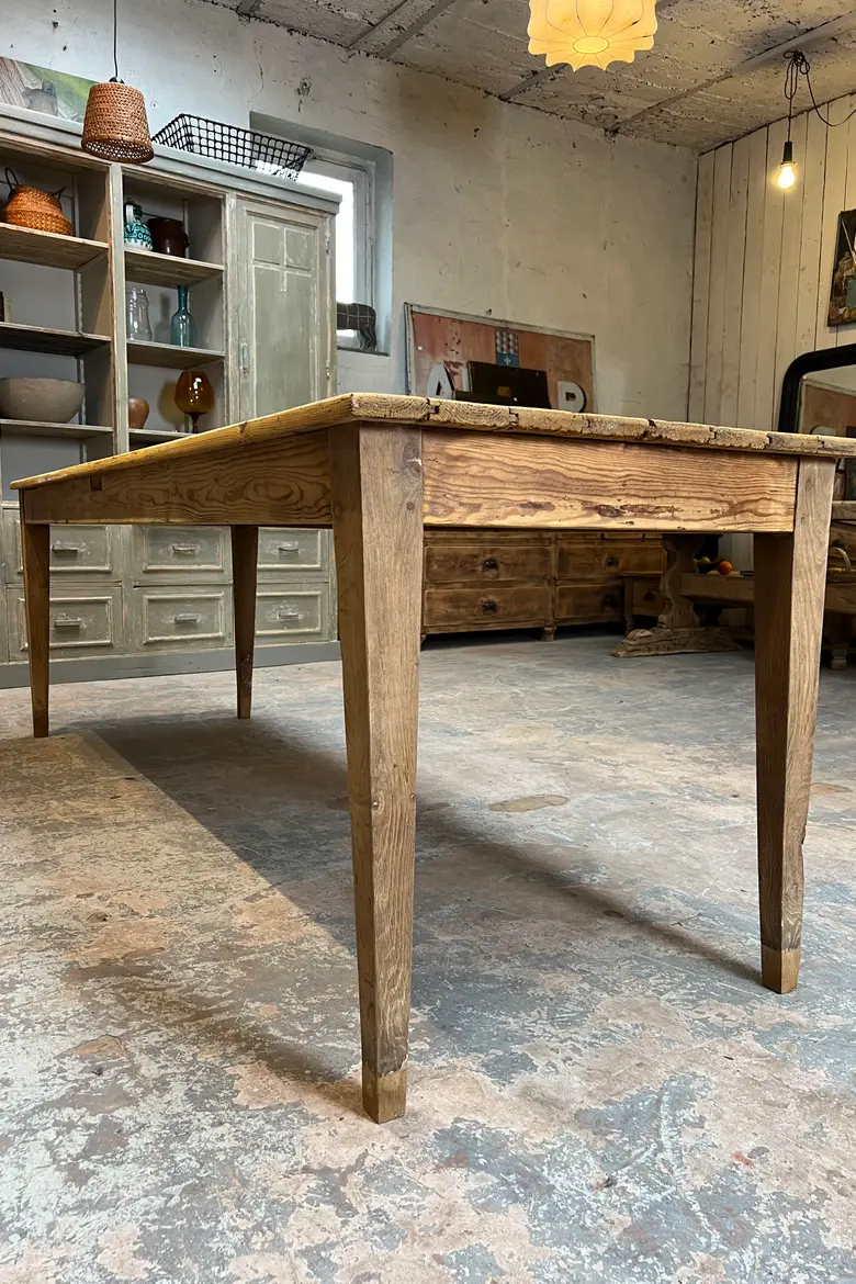 Ancienne table d'estaminet en sapin Début XXème