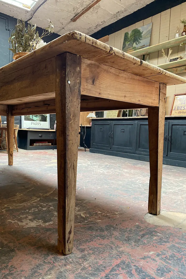 Ancienne table d'estaminet en sapin Début XXème