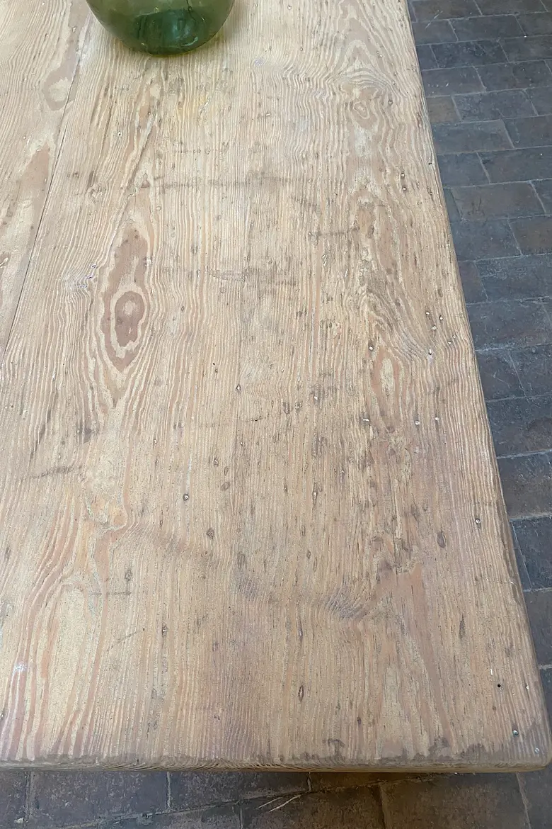 Ancienne table d’estaminet en sapin Début XXème