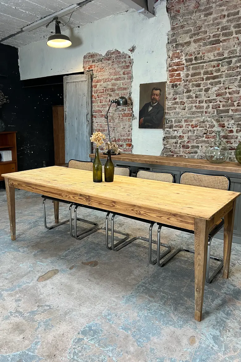 Ancienne table d'estaminet en sapin Début XXème