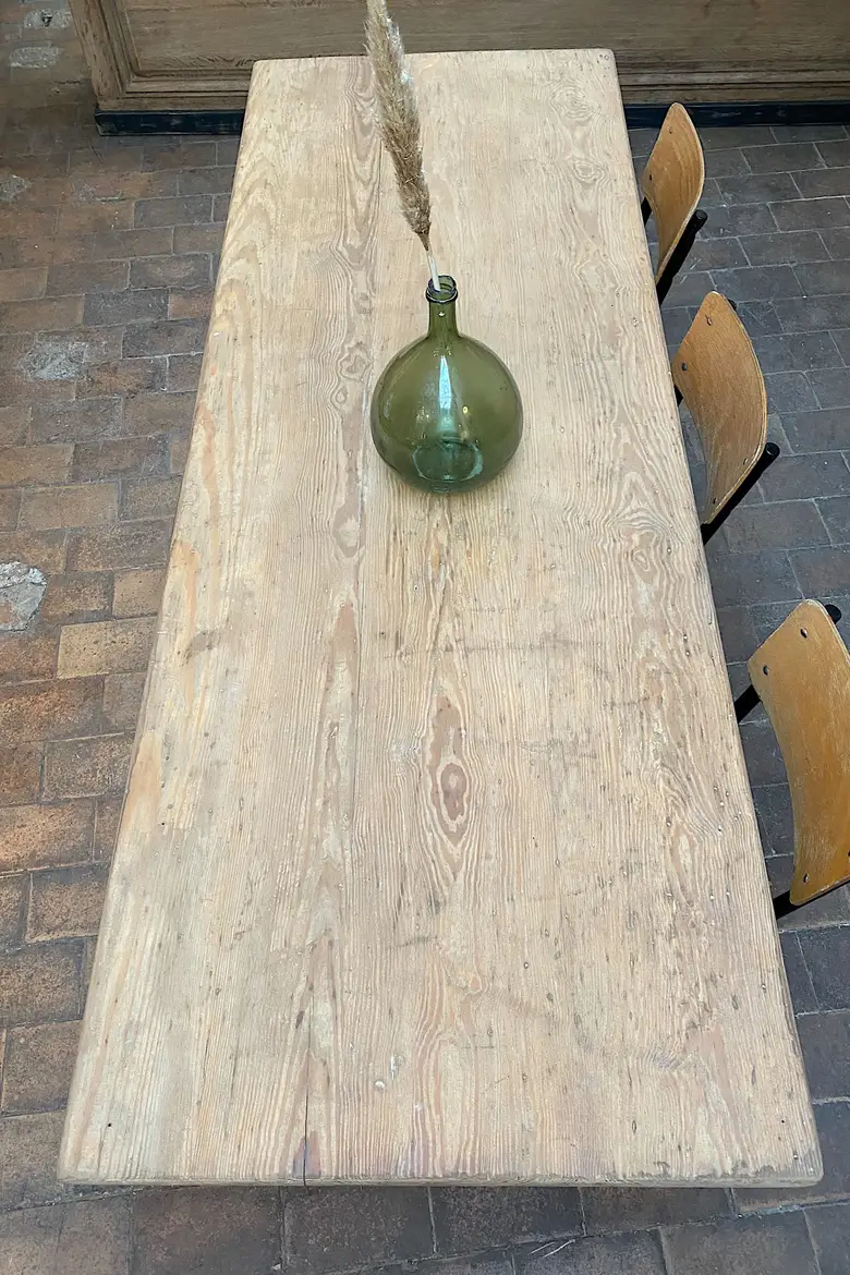 Ancienne table d’estaminet en sapin Début XXème