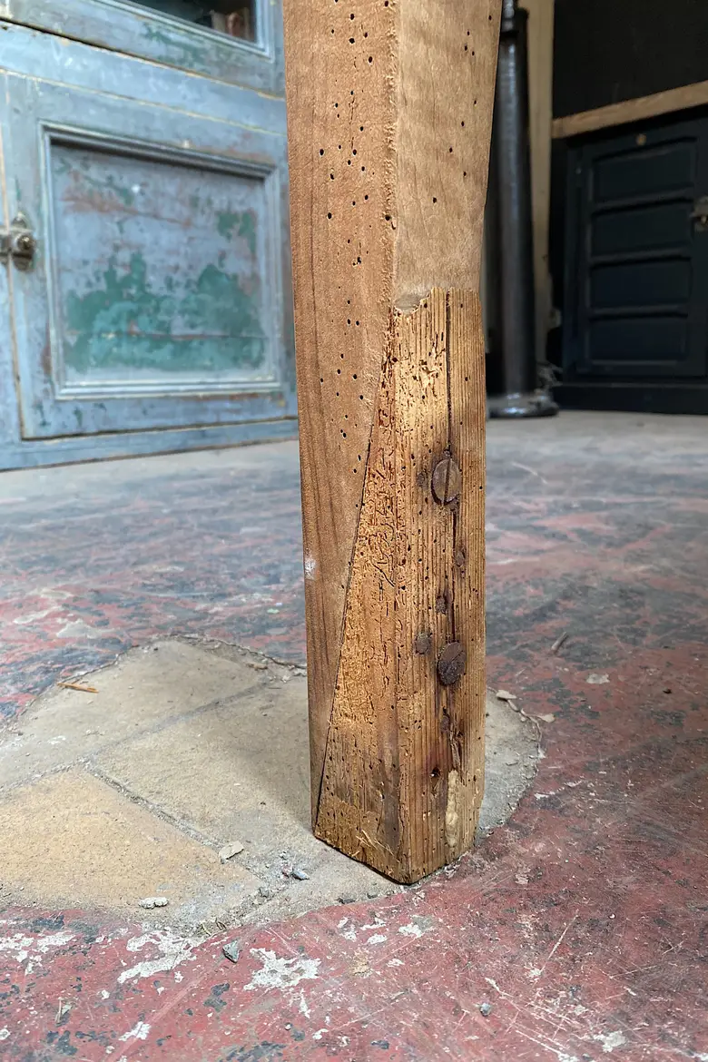 Ancienne table d'estaminet en sapin Début XXème