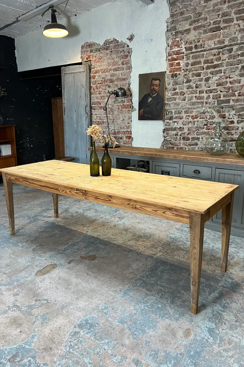 Ancienne table d'estaminet en sapin Début XXème