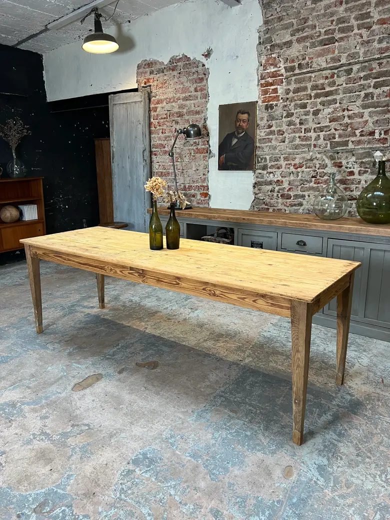 Ancienne table d'estaminet en sapin Début XXème