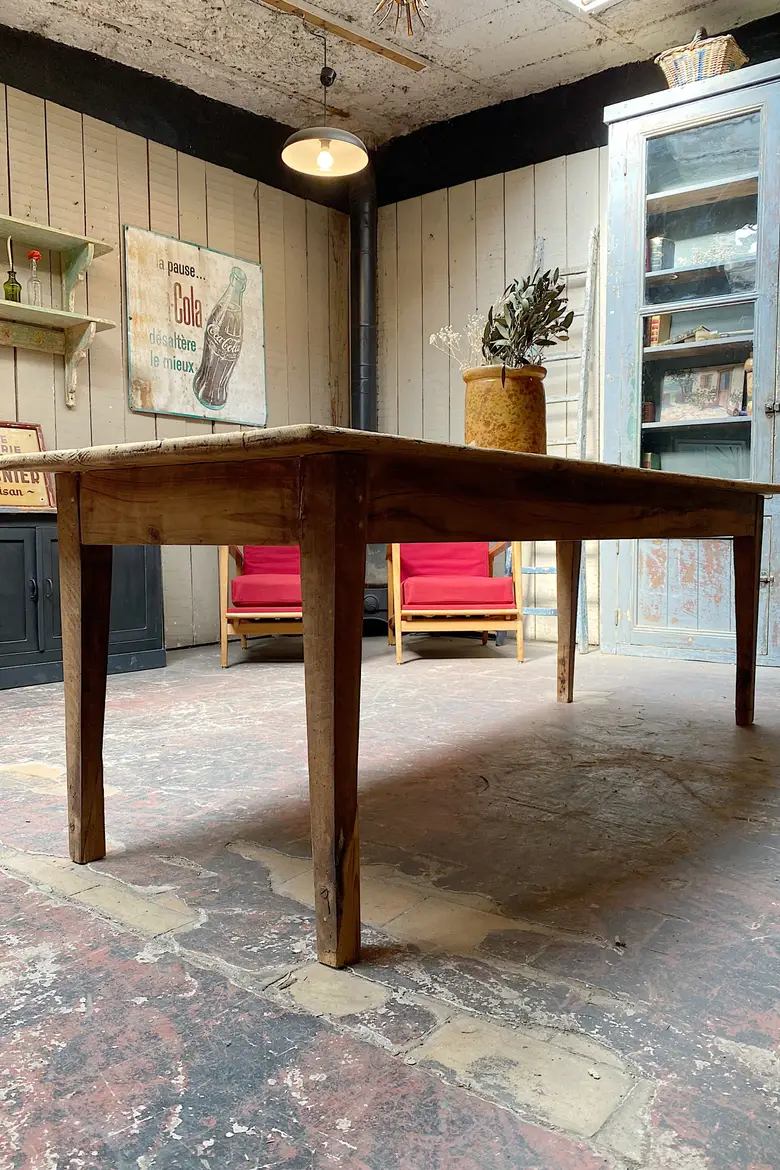 Ancienne table d'estaminet en sapin Début XXème