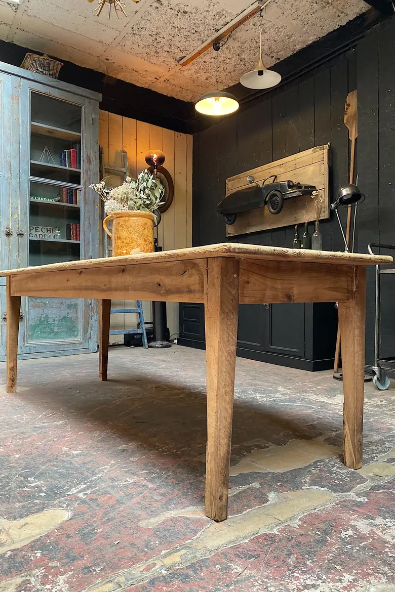 Ancienne table d'estaminet en sapin Début XXème
