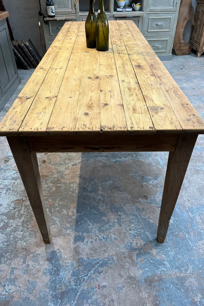 Ancienne table d'estaminet en sapin Début XXème