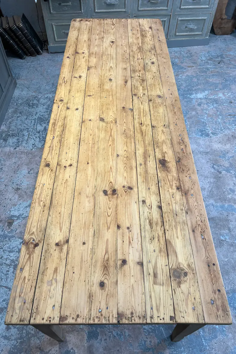 Ancienne table d'estaminet en sapin Début XXème