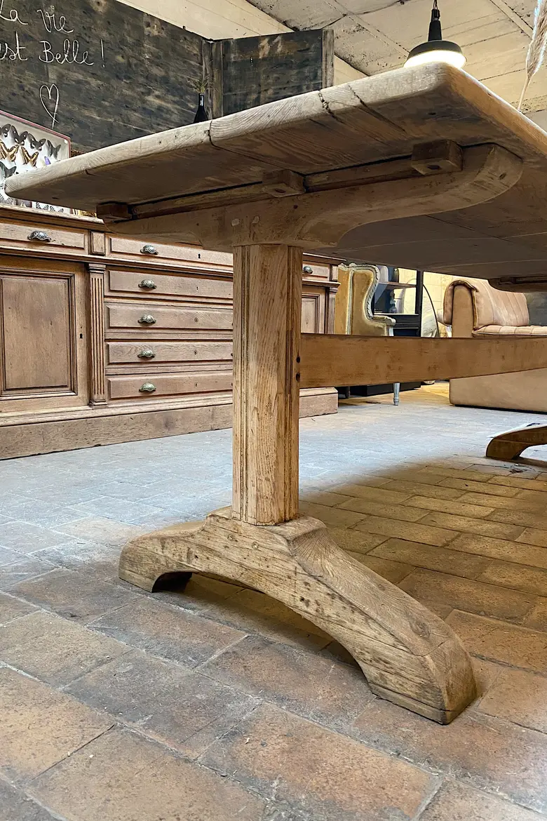 Ancienne table d’estaminet en sapin Début XXème