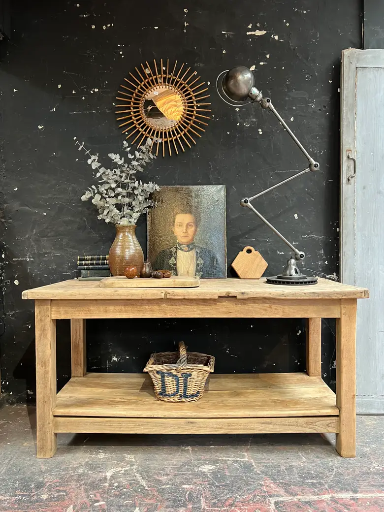Ancienne table d’office en chêne 19e