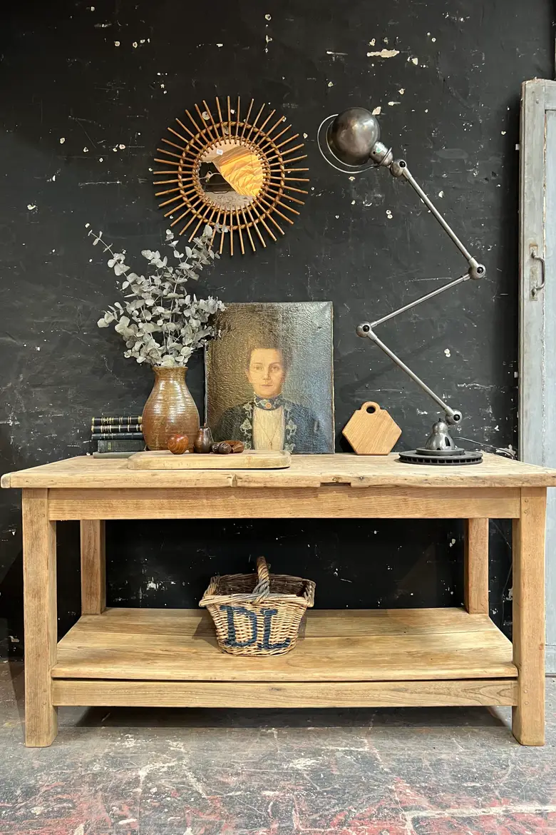 Ancienne table d’office en chêne 19e