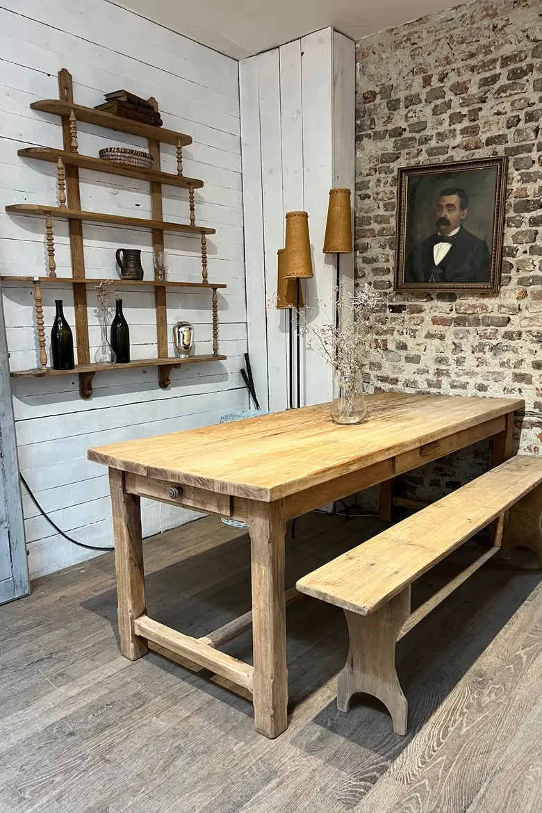 Ancienne table en chêne Années 50